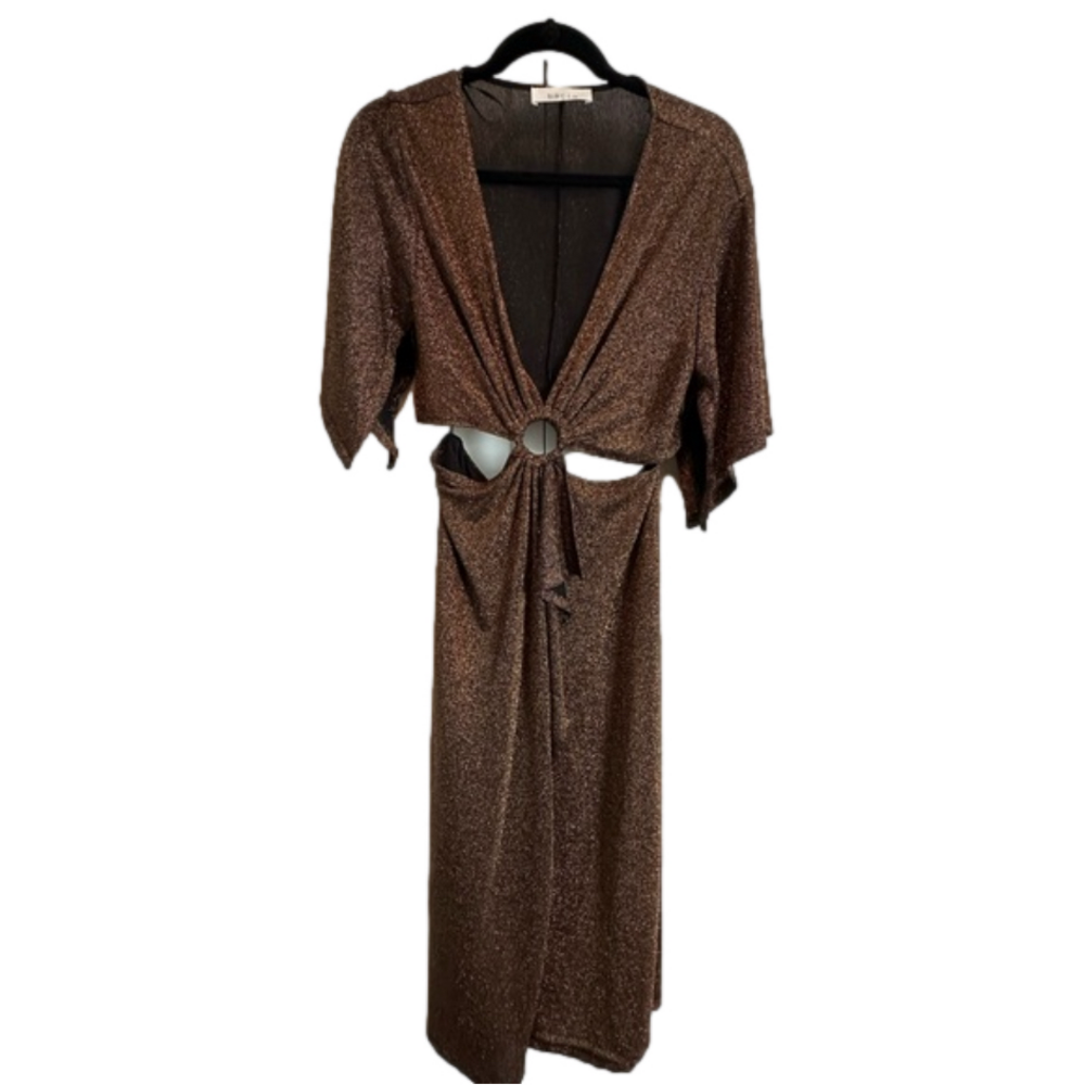Bacio Maxi glitter copper Dress| sz M